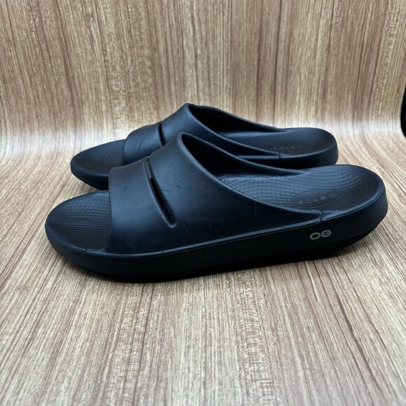OOFOS OOahh Slide Sandals Eu 45 Black Lightweight Recovery Shoe Size Men's 12 - Picture 3 of 6